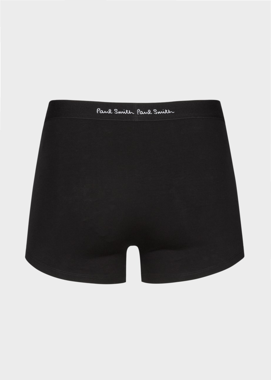 Back View - Organic Cotton Black Boxer Briefs Five Pack Paul Smith