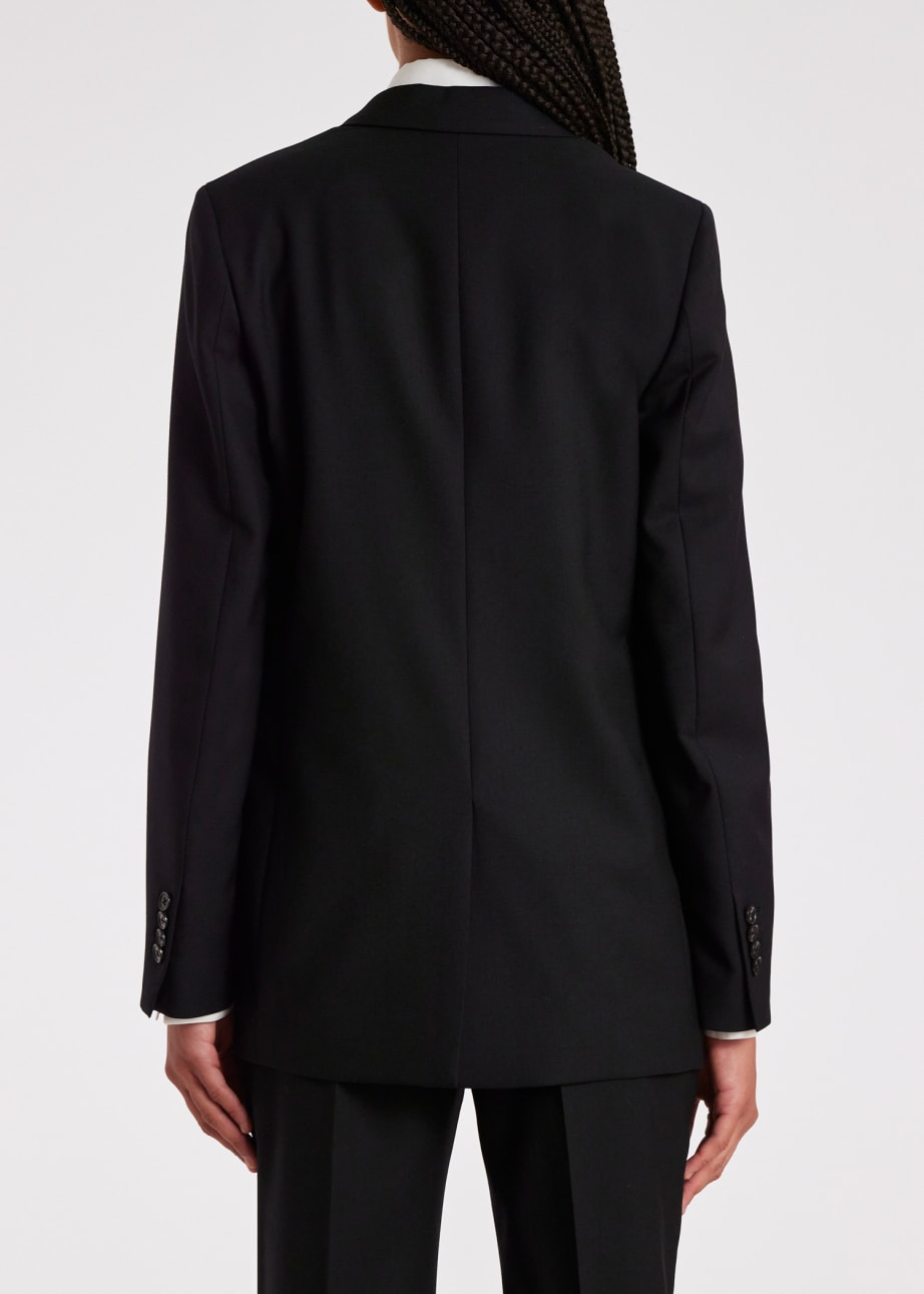 Model View - A Suit To Travel In - Women's Black Wool Travel Blazer  by Paul Smith