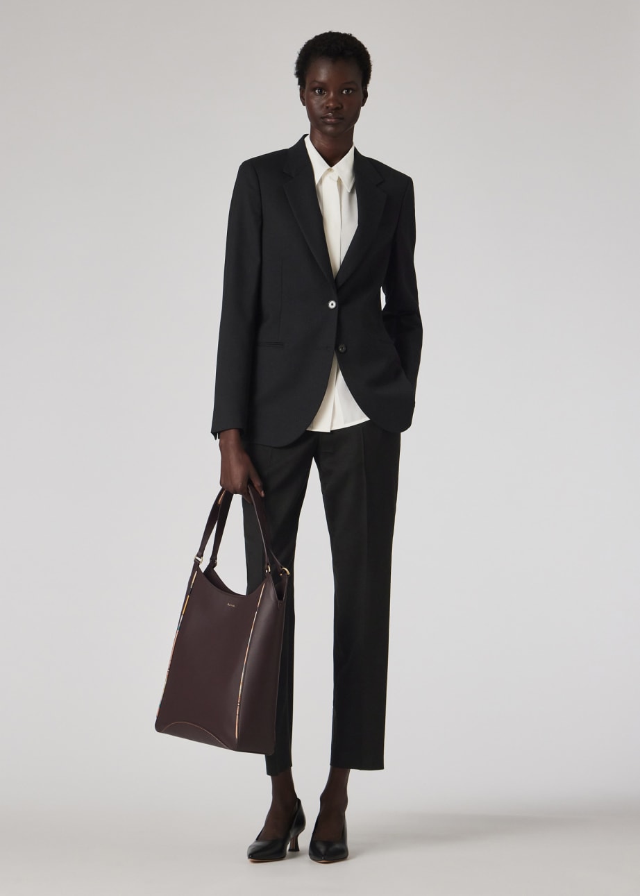 Model View - A Suit To Travel In - Women's Classic-Fit Black Wool Trousers by Paul Smith