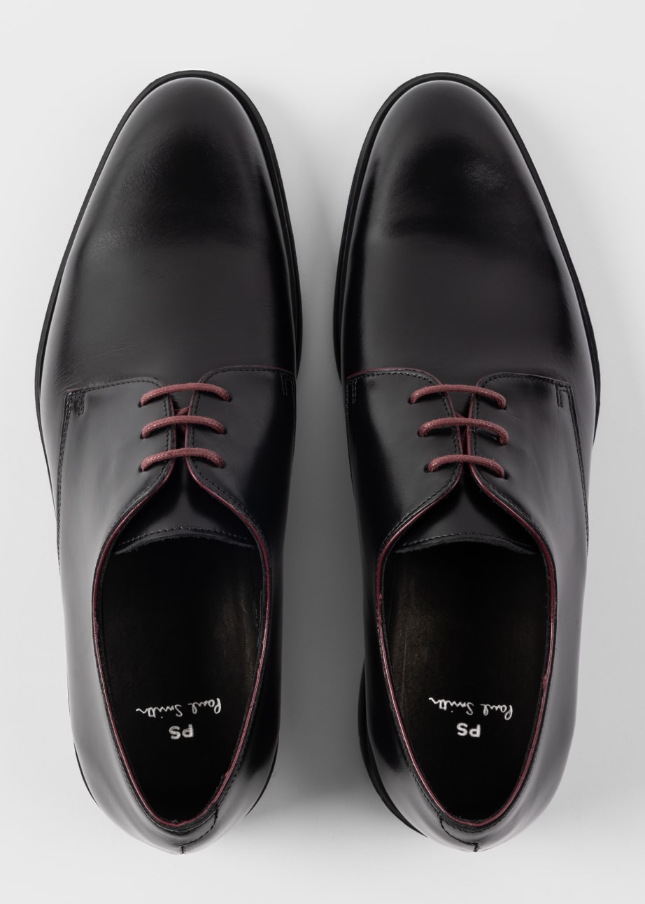 Pair View - Black Leather 'Bayard' Derby Shoes Paul Smith