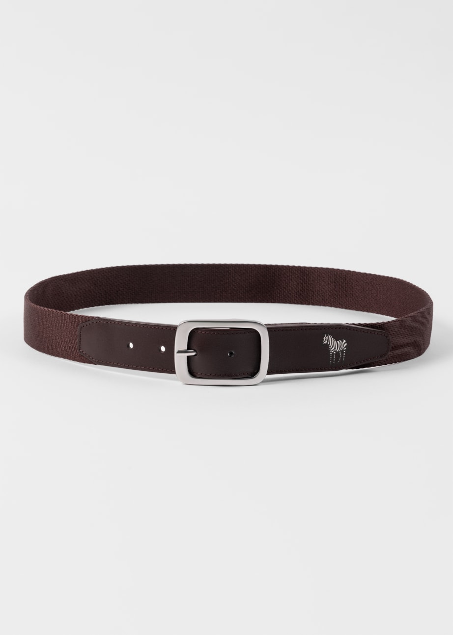 Men's Brown bing Zebra Logo Belt