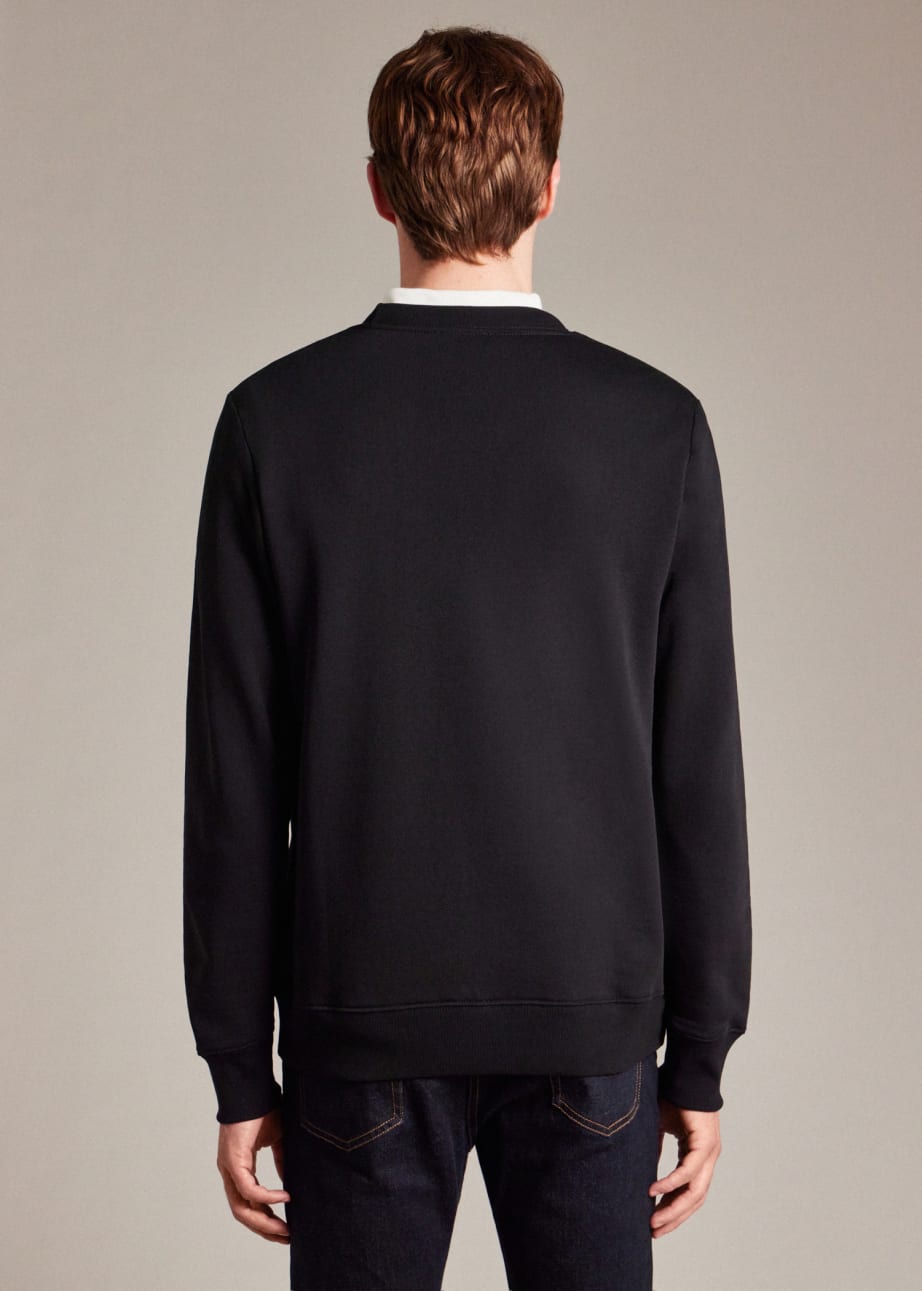 Model View - Black Cotton Embroidered Zebra Logo Sweatshirt Paul Smith 