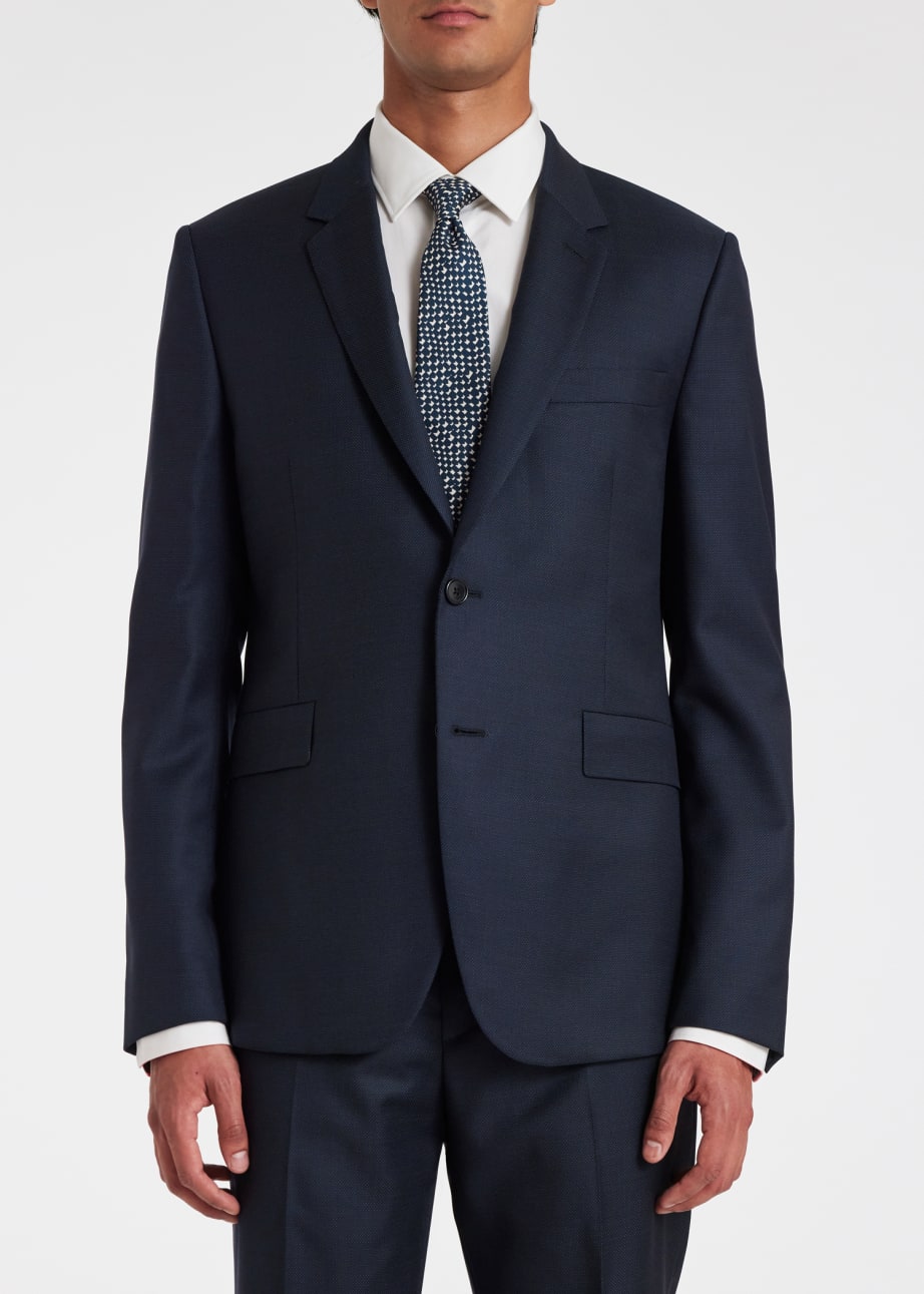 Mens Suit Navy White Dot main image 0