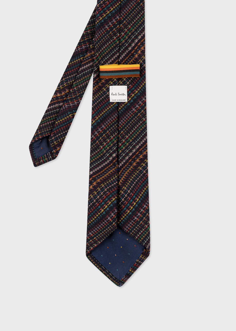 Back View - Houndstooth 'Signature Stripe' Tie Paul Smith