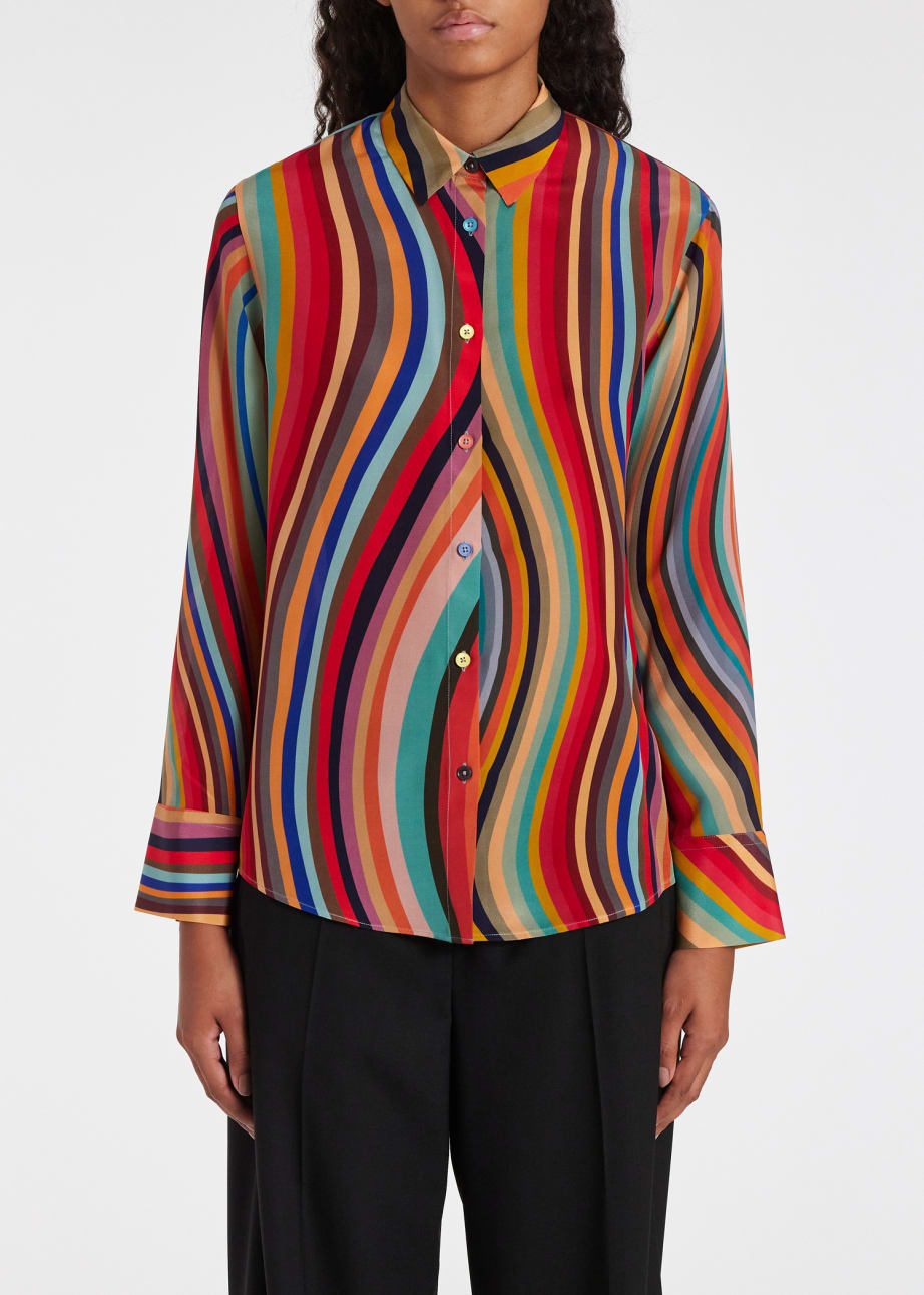 Women’s Swirl Print Silk Shirt