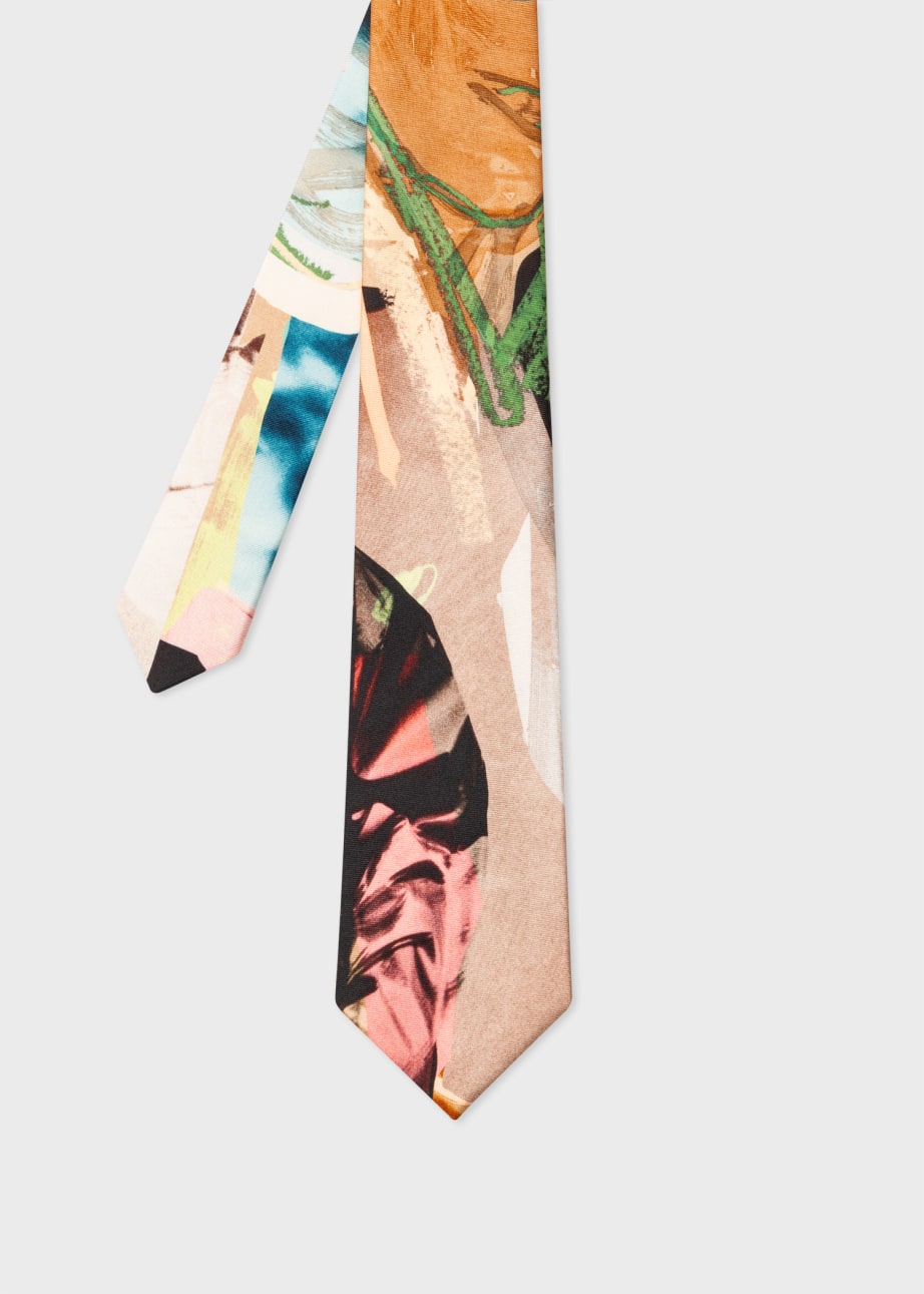 Detail View - 'Life Drawing Collage' Silk Tie Paul Smith