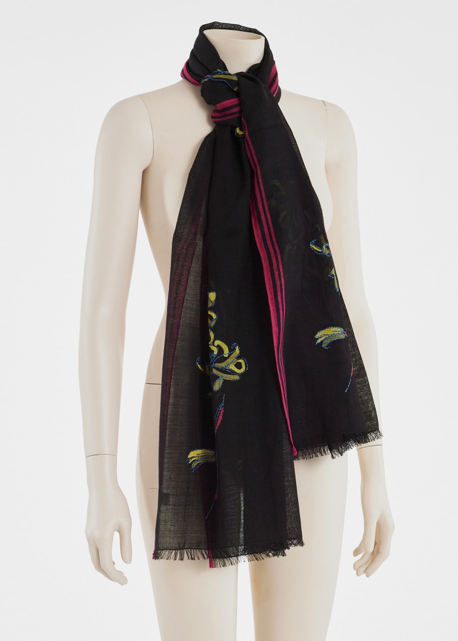 Black Floral Scarves main image 1