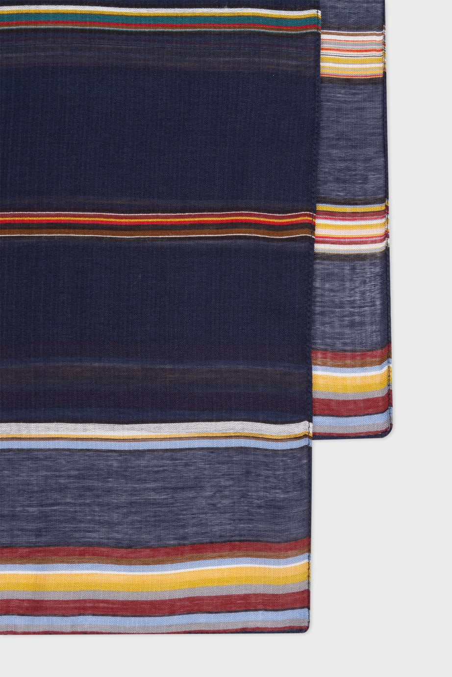 Product View - Women's Navy Broken 'Signature Stripe' Silk-Blend Scarf by Paul Smith