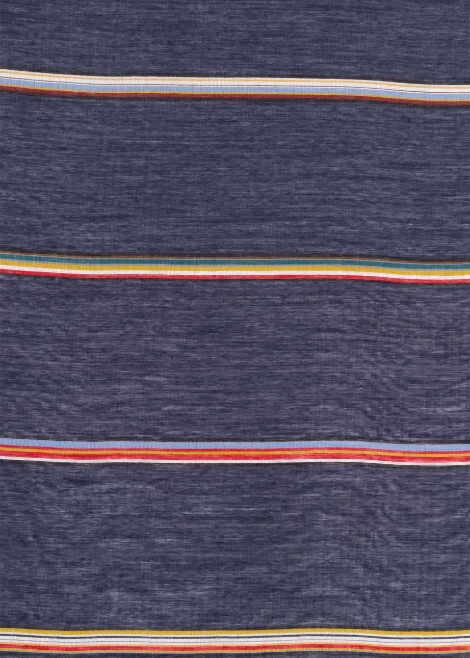Product View - Women's Navy Broken 'Signature Stripe' Silk-Blend Scarf by Paul Smith