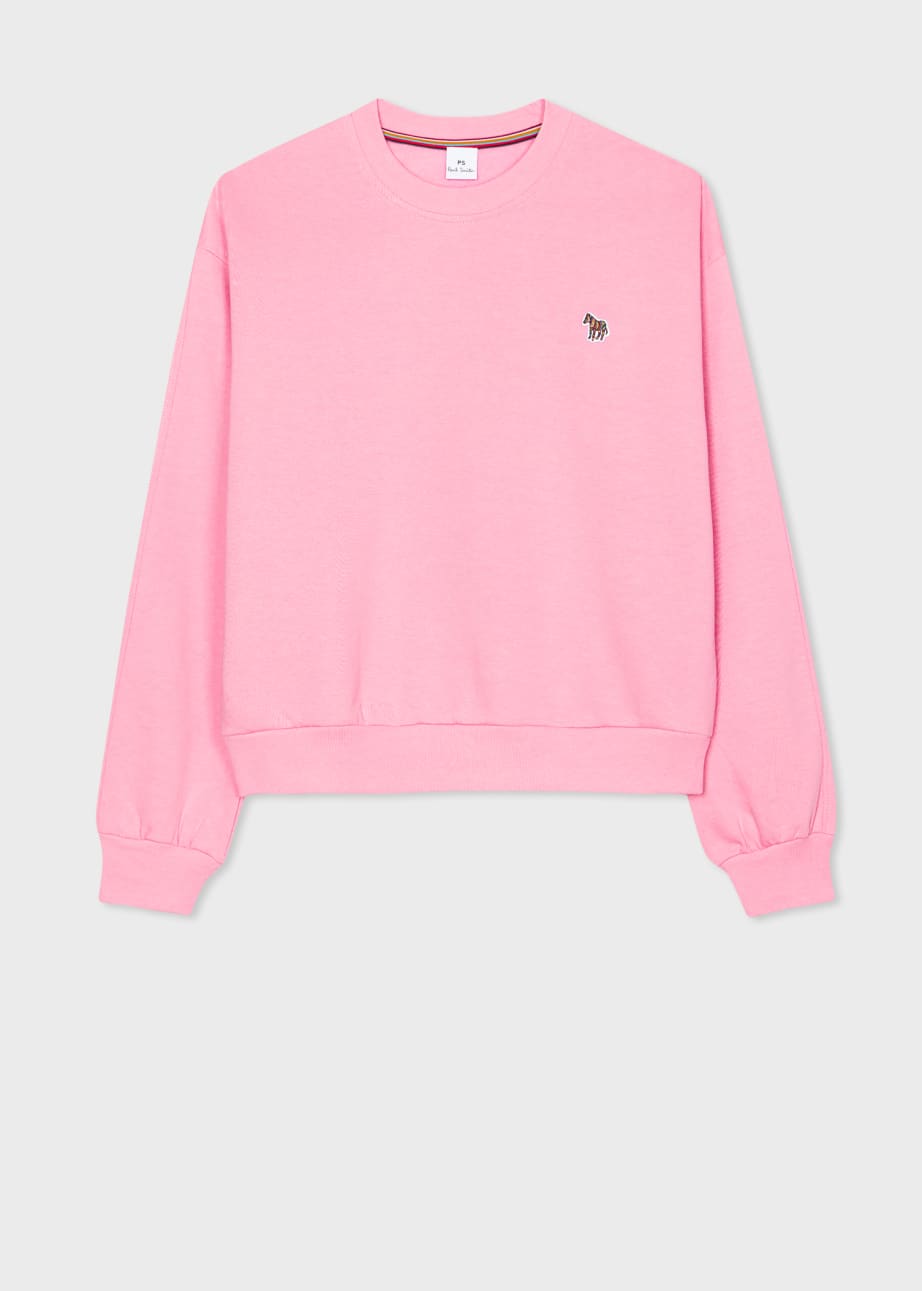 Product View - Women's Pink Zebra Logo Cotton Sweatshirt by Paul Smith