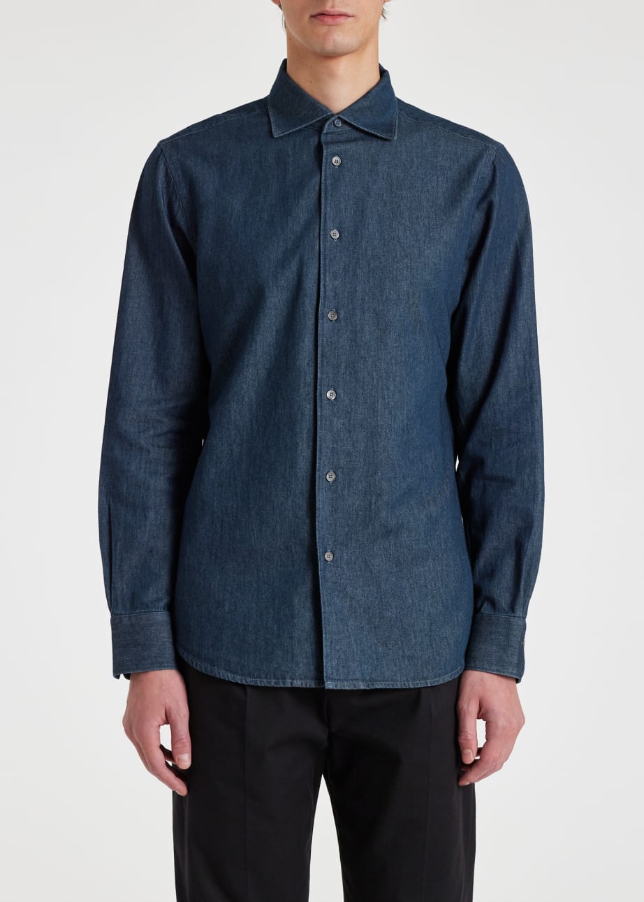 denim slim shirt