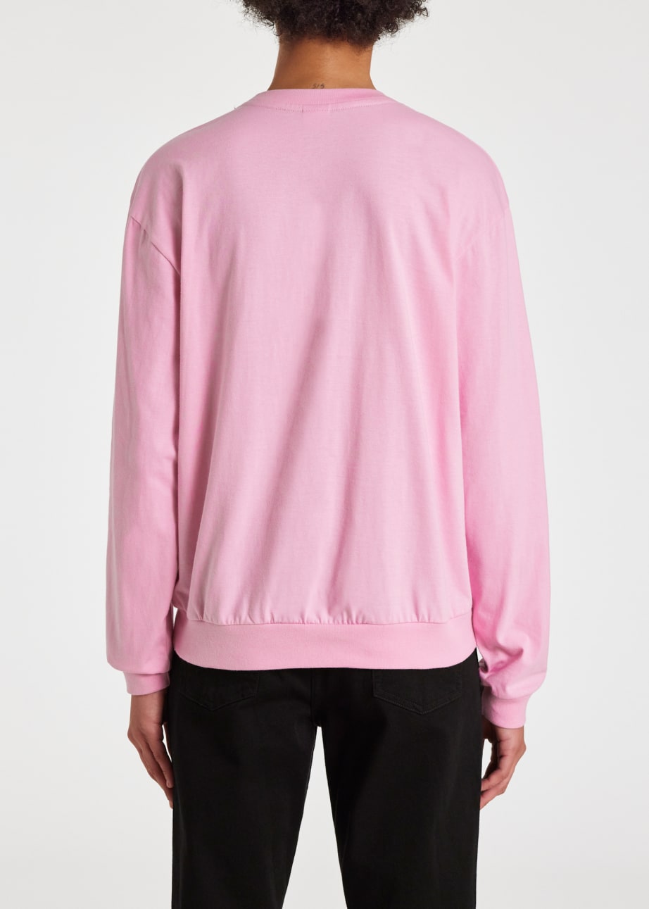 Model View - Women's Pink Zebra Logo Long-Sleeve T-Shirt by Paul Smith