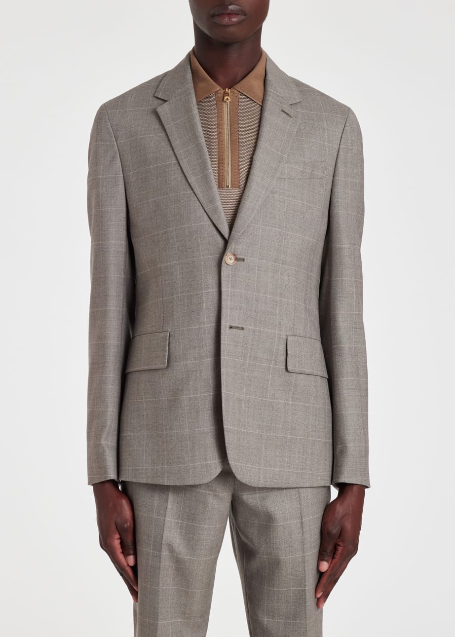 Men Grey Solid Blazer-LBR-4600-Grey main image 0