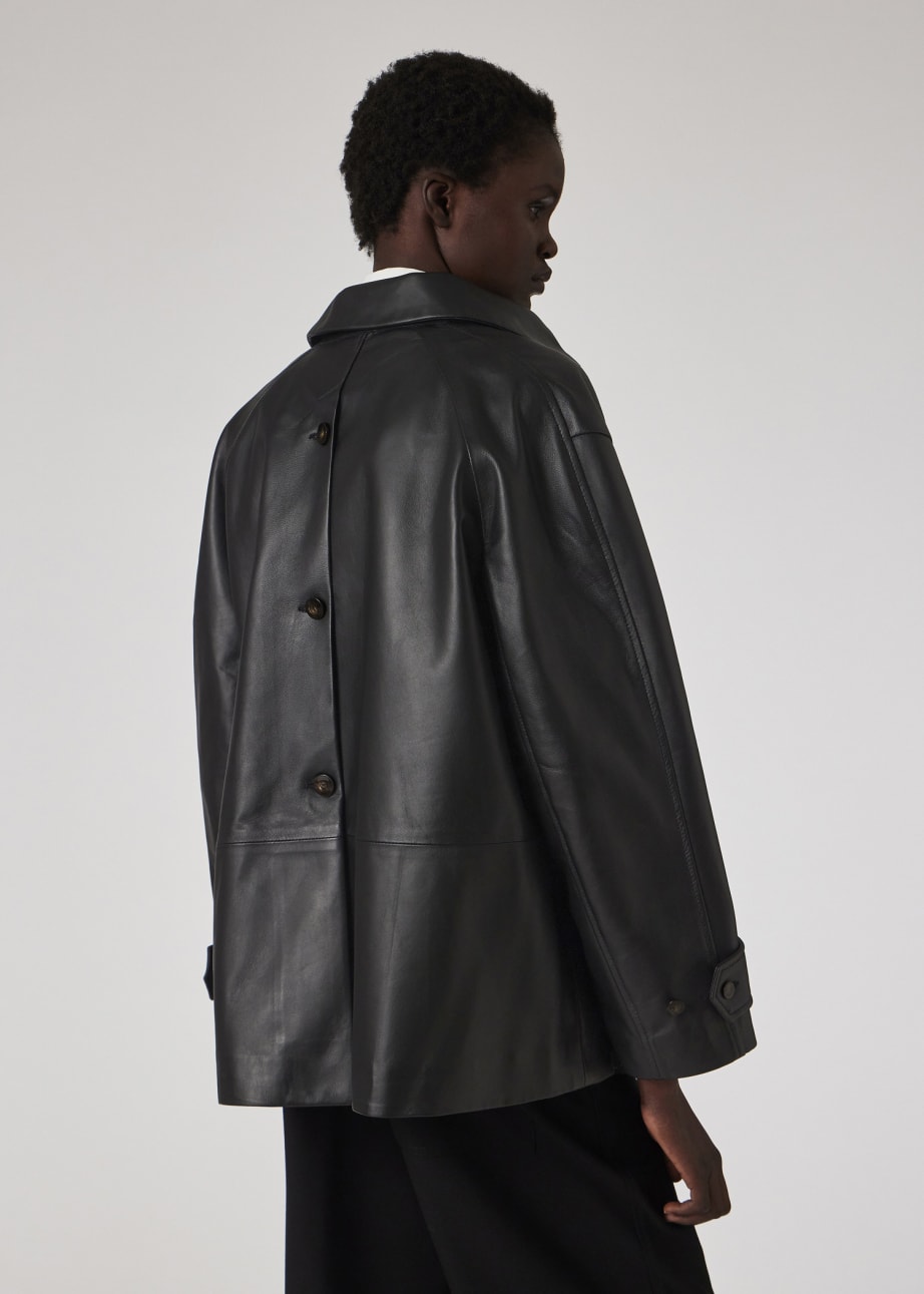 Leather swing jacket on sale