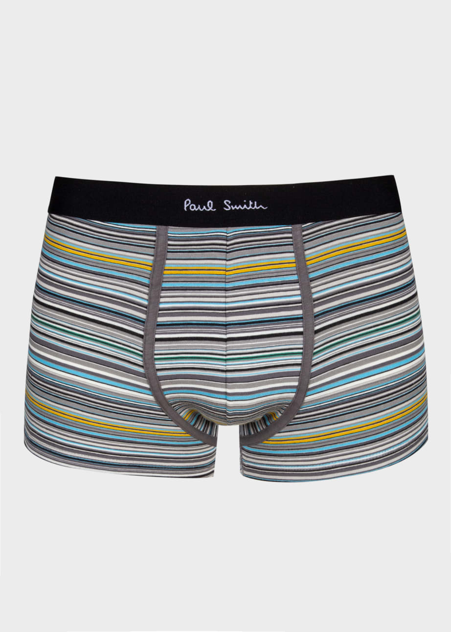 Front View - 'Signature Stripe' Organic Cotton Mixed Boxer Briefs Seven Pack Paul Smith