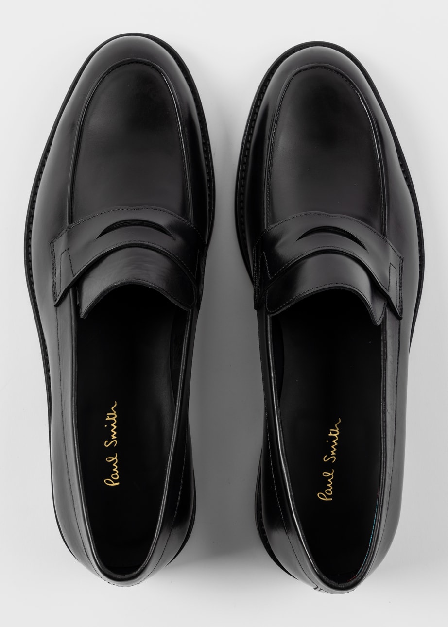 Pair View - Black Leather 'Montego' Loafers Paul Smith