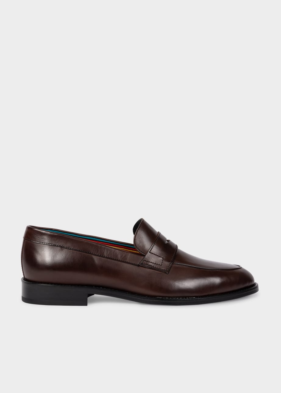 Detail View - Brown Leather 'Montego' Loafers Paul Smith