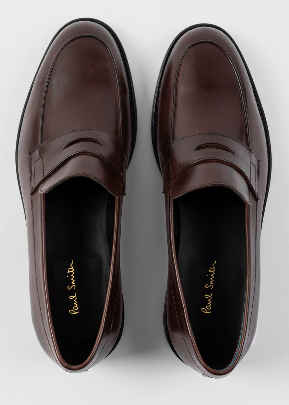 Detail View - Brown Leather 'Montego' Loafers Paul Smith