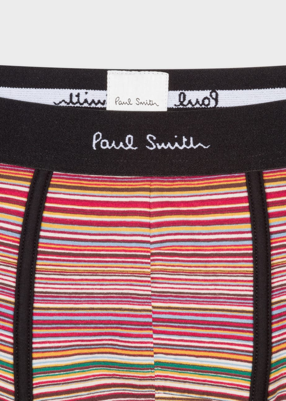 Detail View - 'Signature Stripe' Mixed Organic-Cotton Boxer Briefs Five Pack Paul Smith