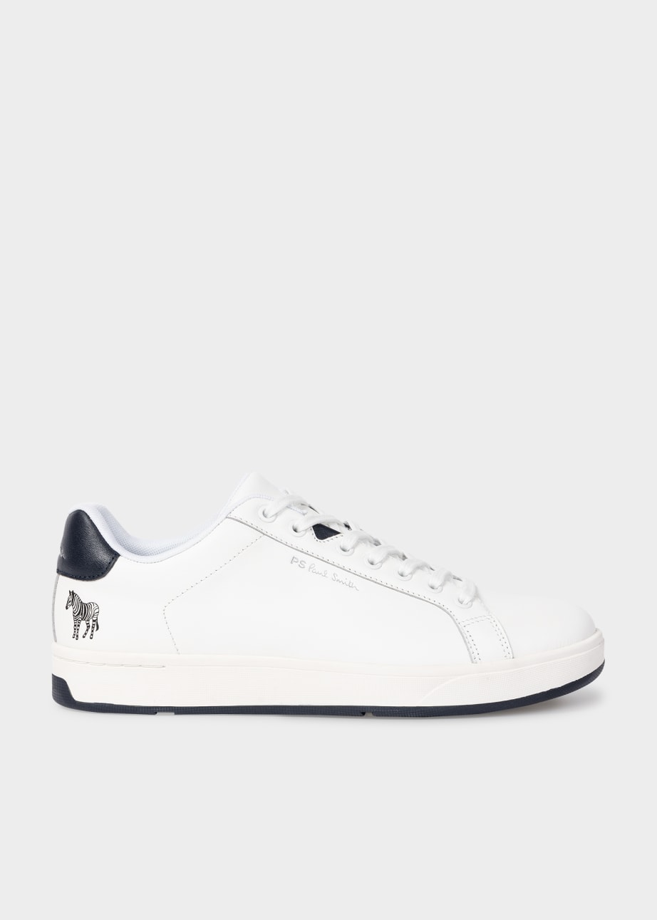 Detail View - White Leather 'Albany' Trainers Paul Smith