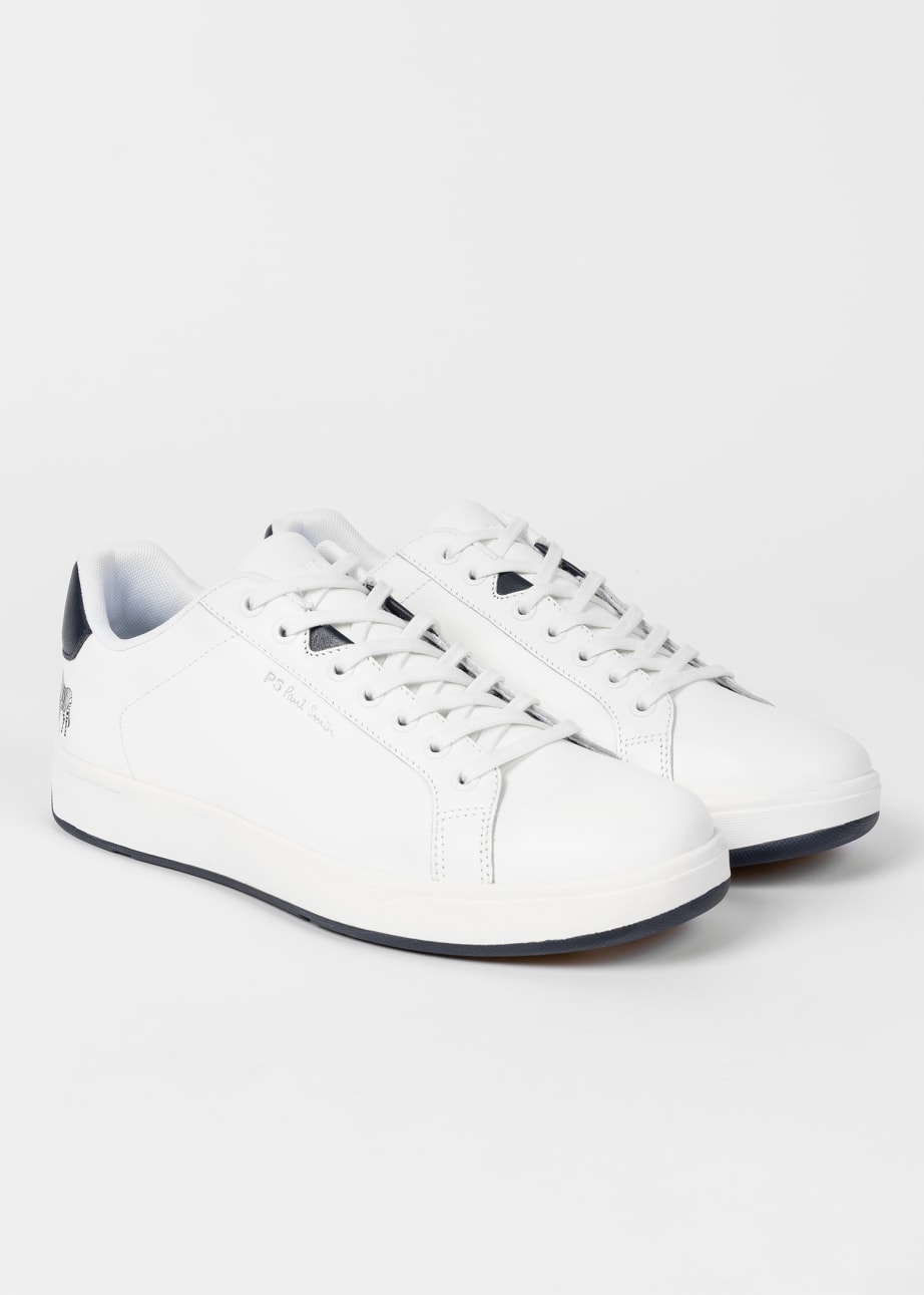 mens white leather trainers