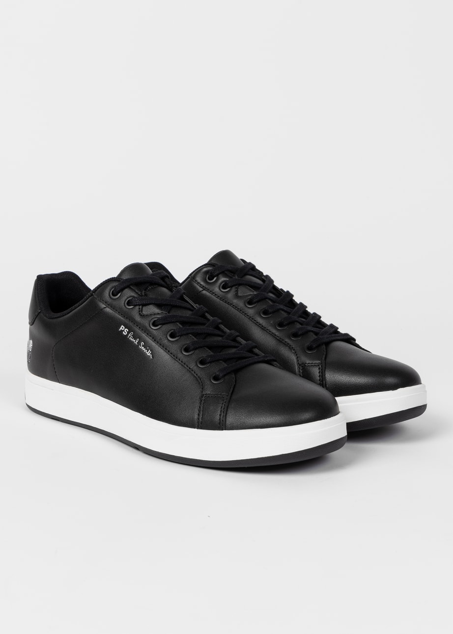 Pair View - Black Leather 'Albany' Trainers Paul Smith