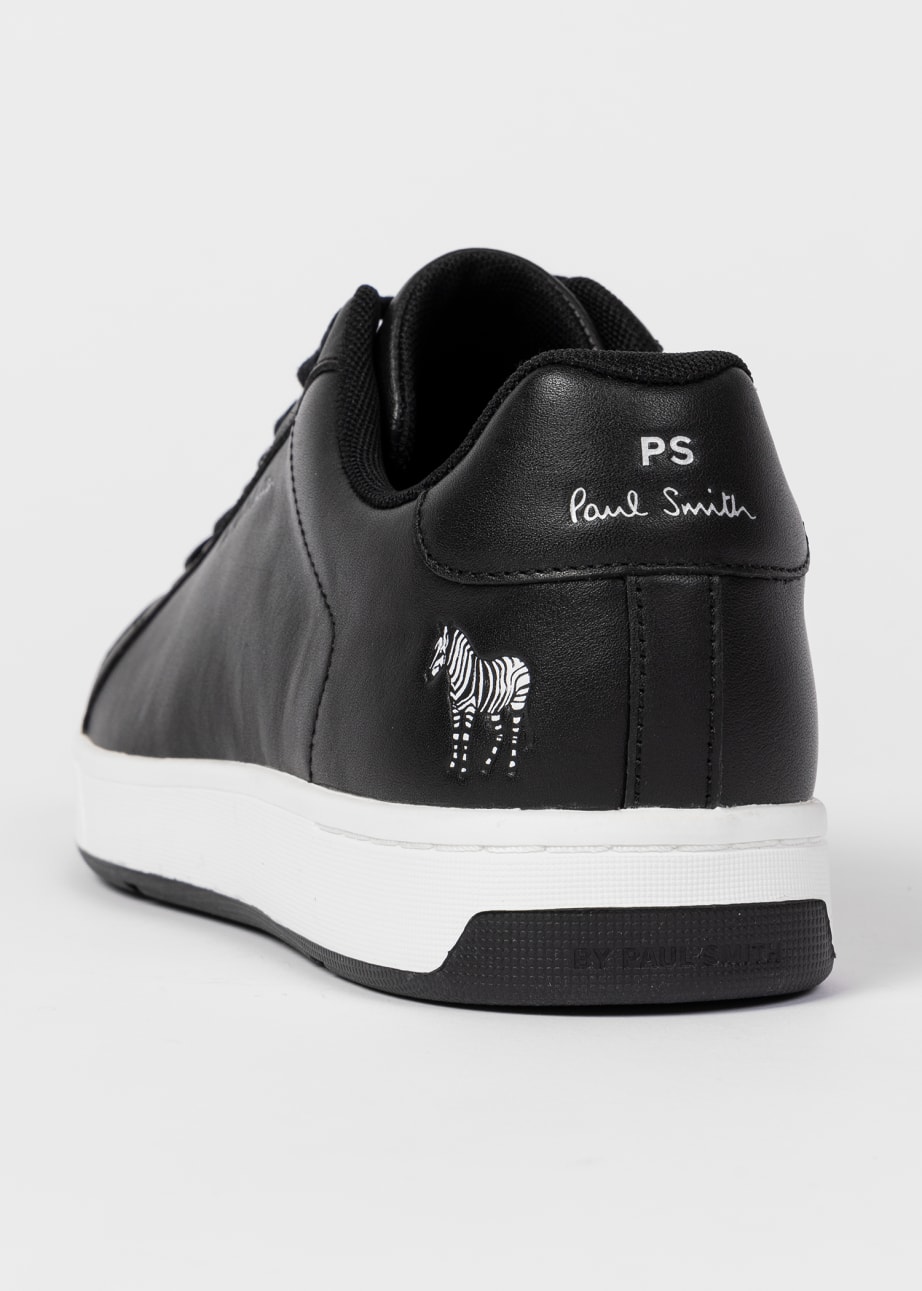 Detail View - Black Leather 'Albany' Trainers Paul Smith