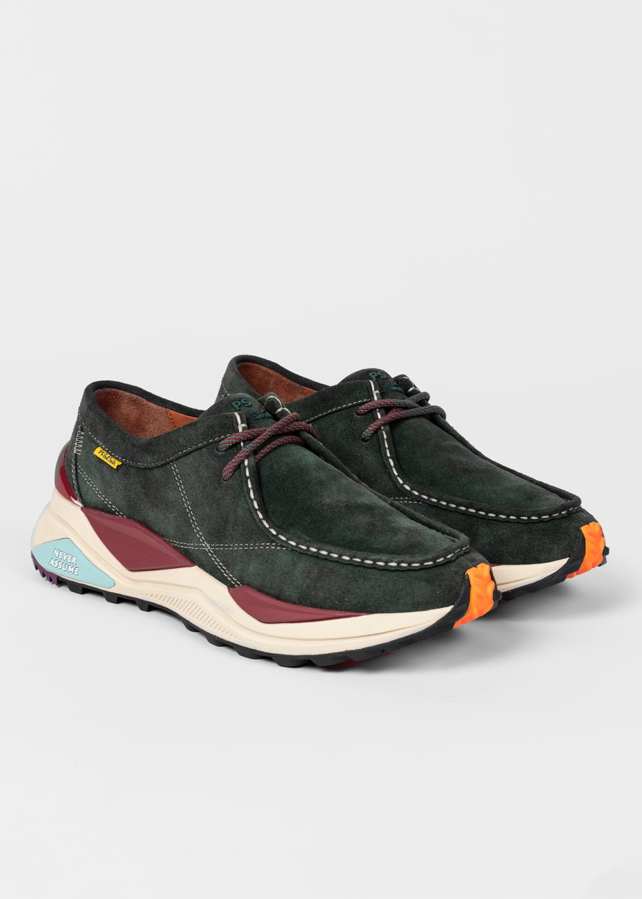 Pair View - Green Suede 'Stirling' Shoes Paul Smith