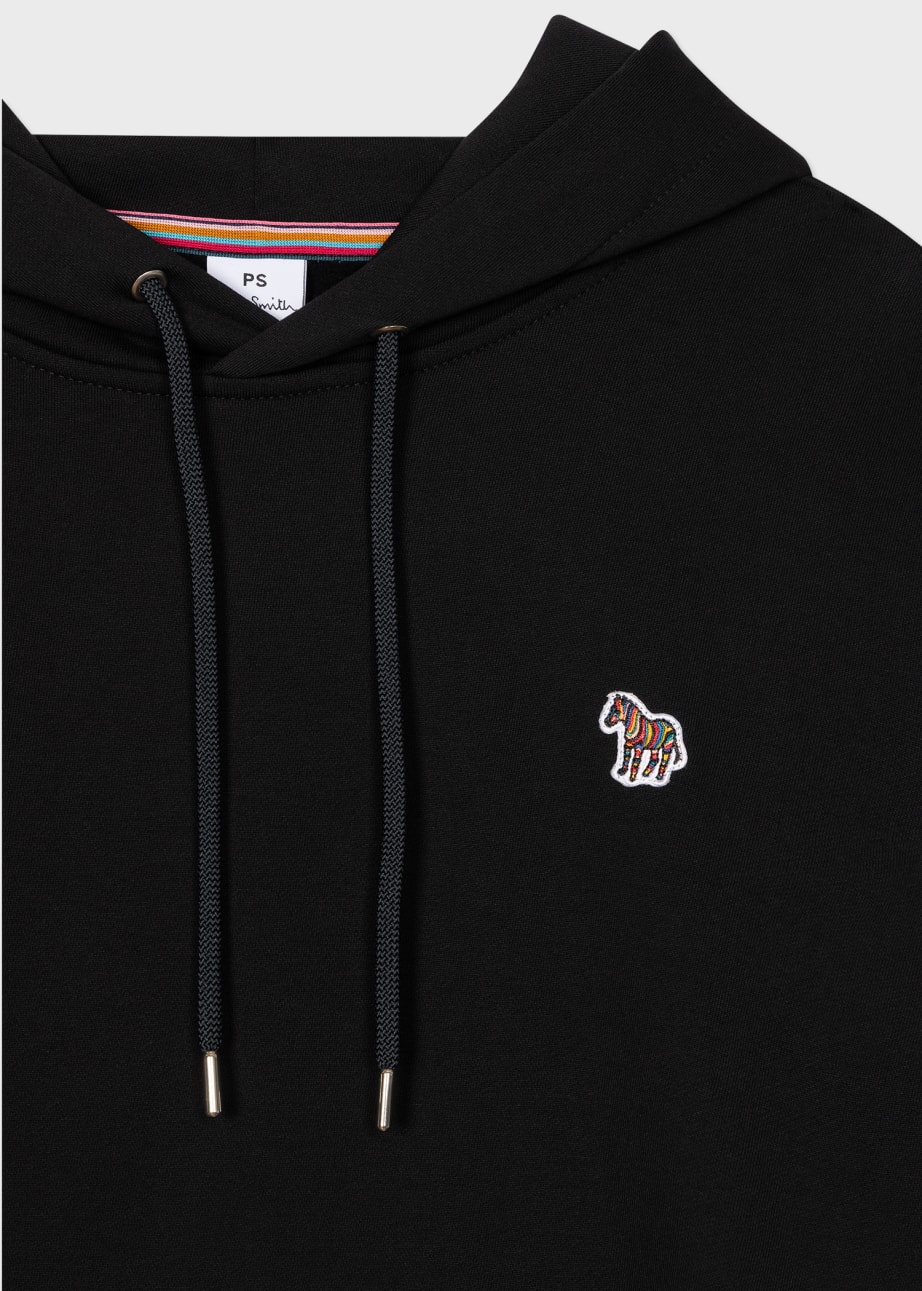 Product View - Women's Black Cotton Zebra Logo Hoodie by Paul Smith