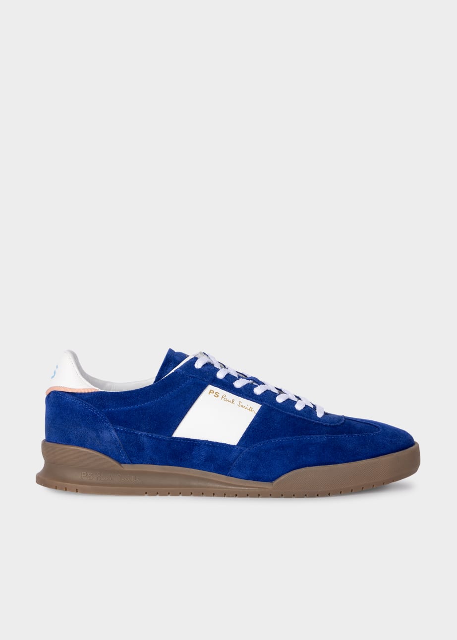 Detail View - Cobalt Blue Suede 'Dover' Trainers Paul Smith