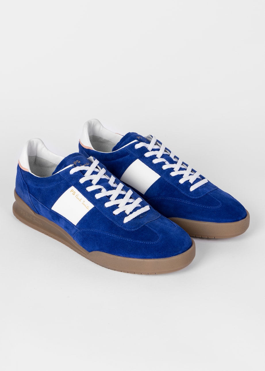 Pair View - Cobalt Blue Suede 'Dover' Trainers Paul Smith
