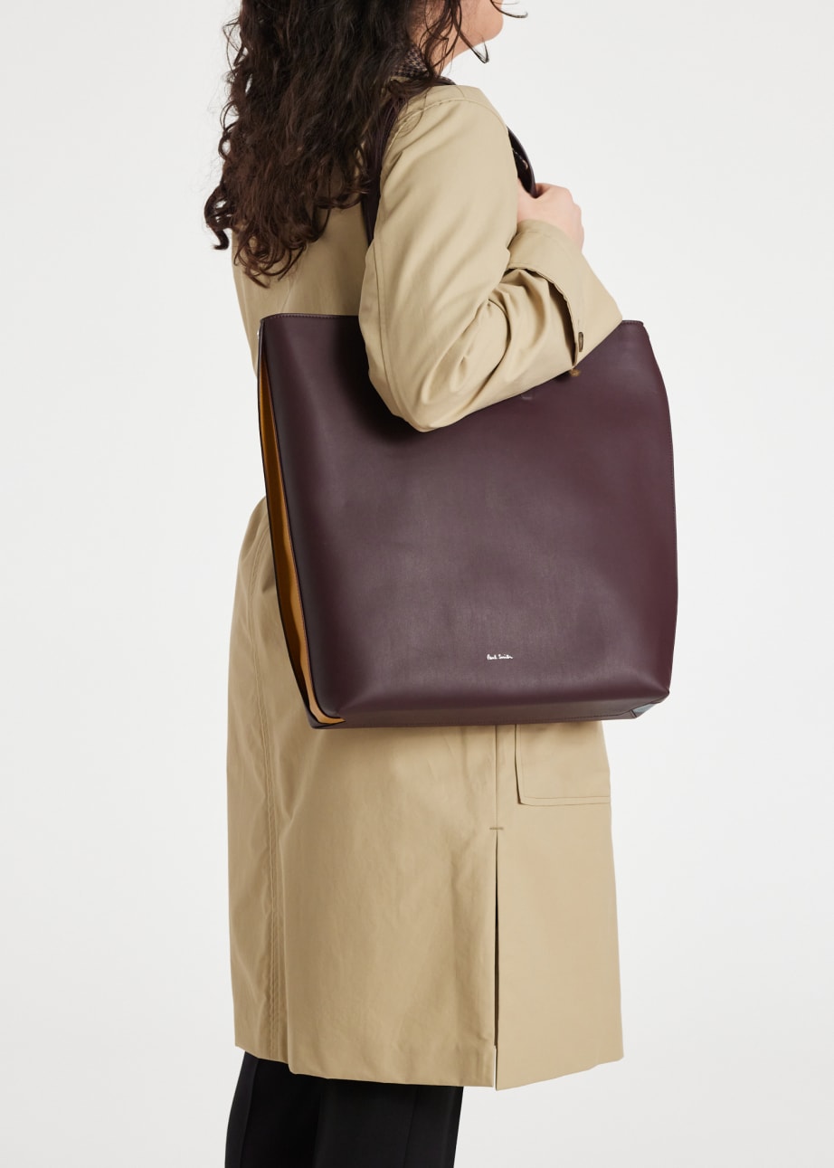 Burgundy Calf Leather Tote Bag