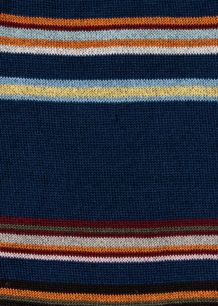Detail View - Navy Spaced 'Signature Stripe' Socks