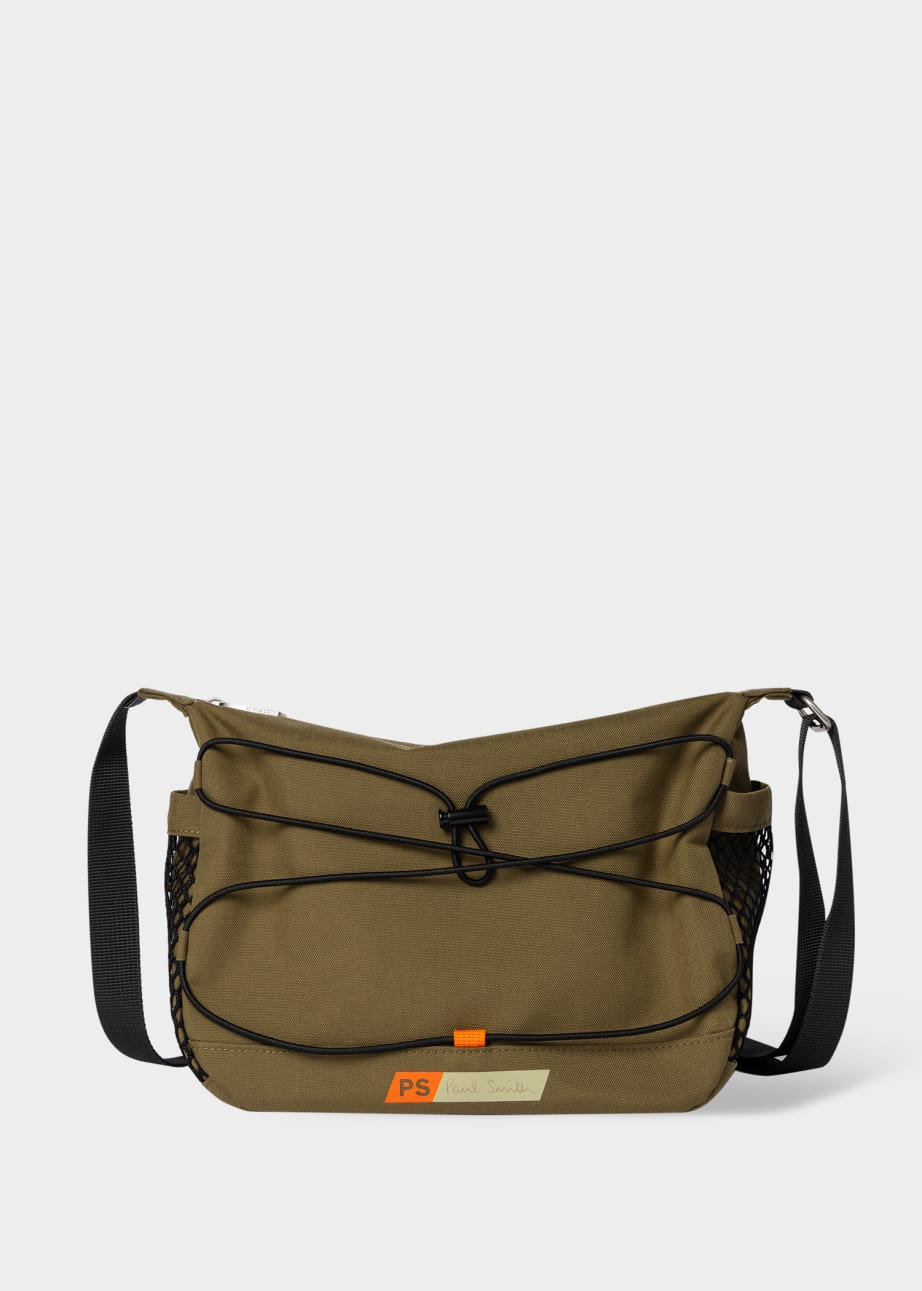 Khaki Nylon Utility Messenger Bag