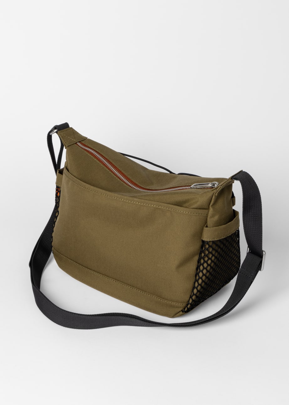Khaki Nylon Utility Messenger Bag