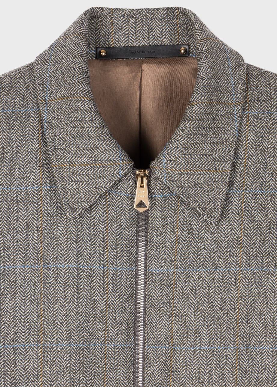 Men's Grey Wool Tweed Bomber Jacket