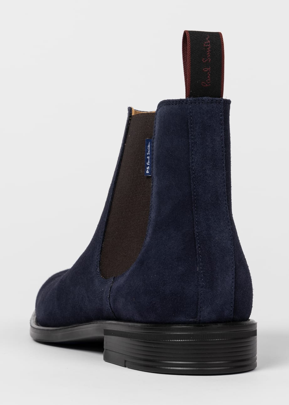 Detail View - Navy Suede 'Cedric' Boots Paul Smith