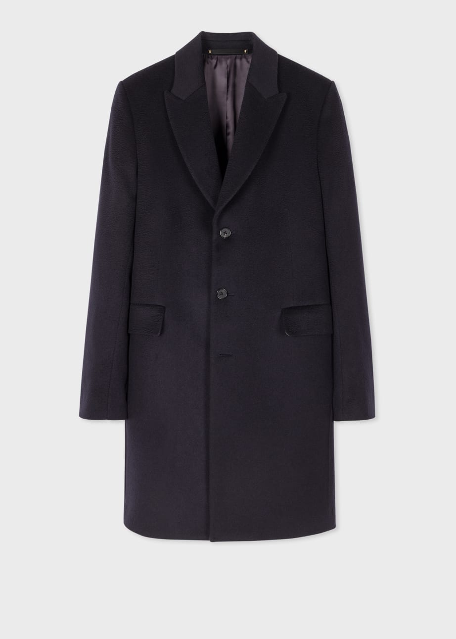 Product View - Navy Cashmere Epsom Coat by Paul Smith