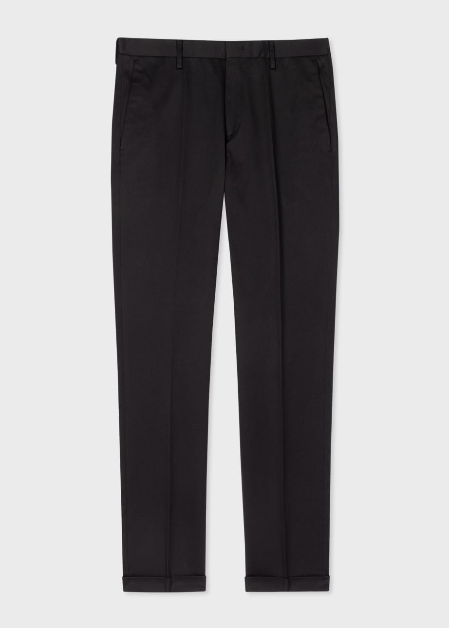 Men's Slim-Fit Black Cotton-Stretch Chinos