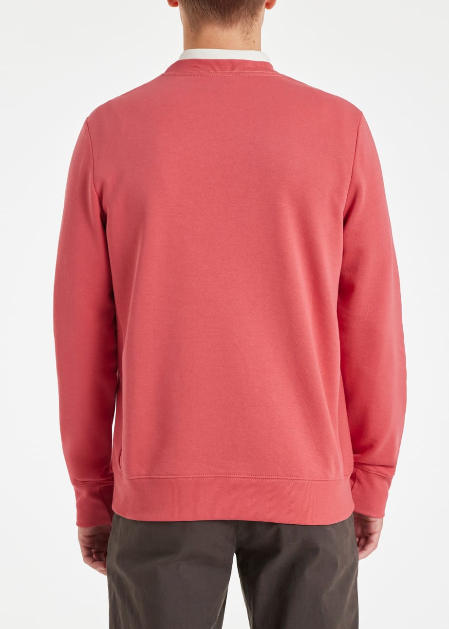Model View - Pink Zebra Logo Organic Cotton Sweatshirt Paul Smith