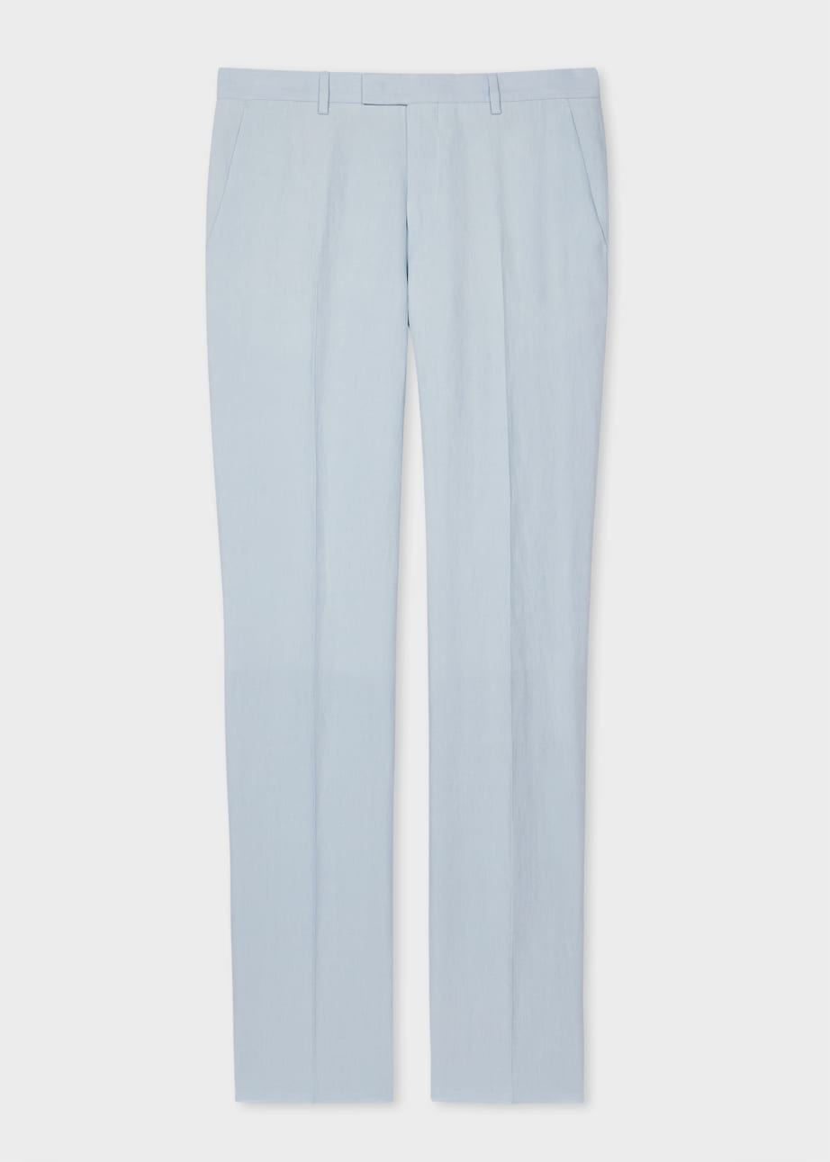 Product View - Light Blue Linen Trousers by Paul Smith
