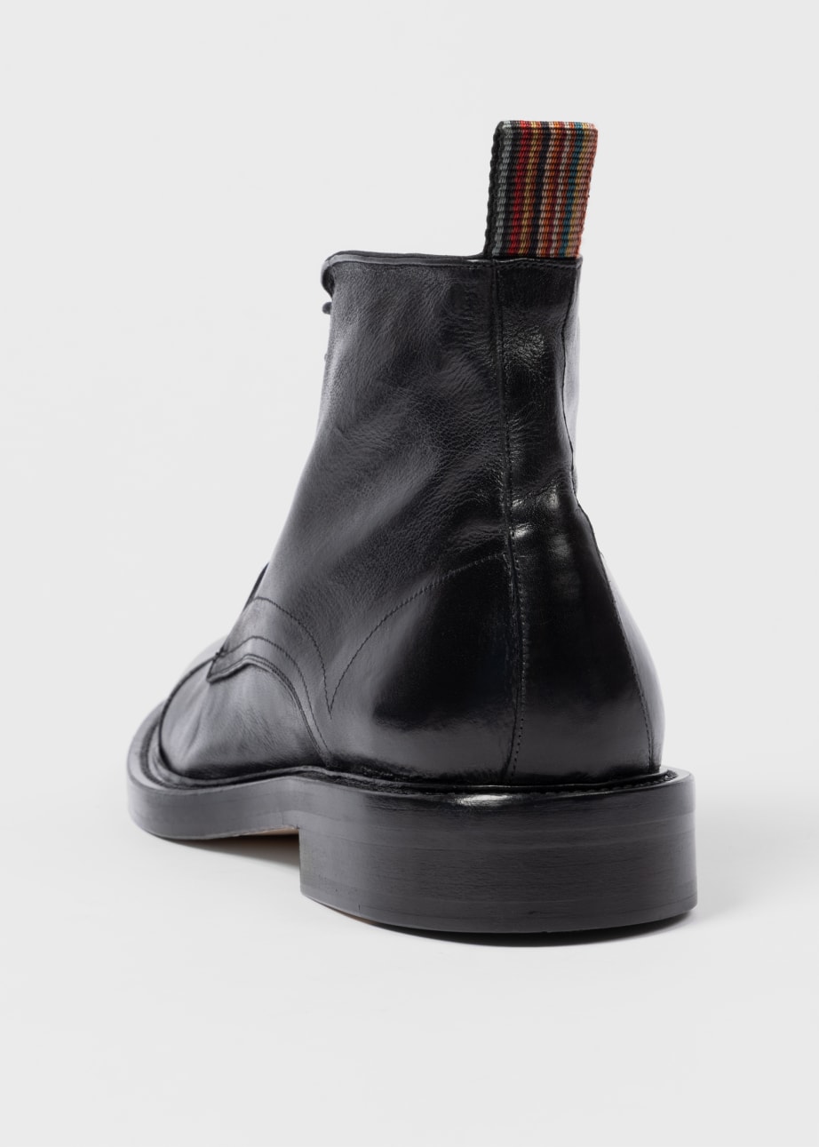 Detail View - Black Leather 'Newland' Boots Paul Smith