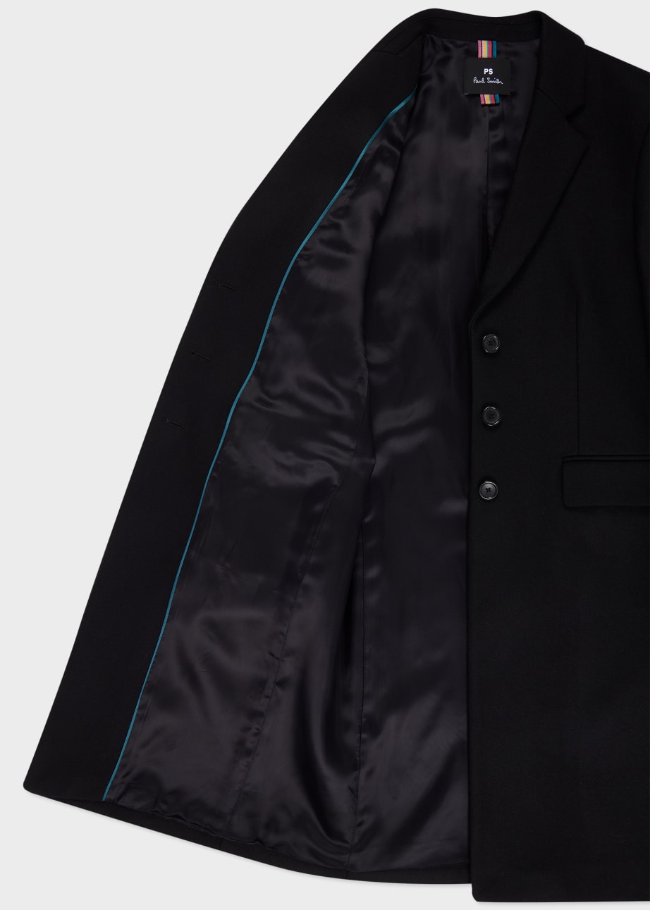 Detail View - Women's Black Cashmere-Blend Epsom Coat Paul Smith