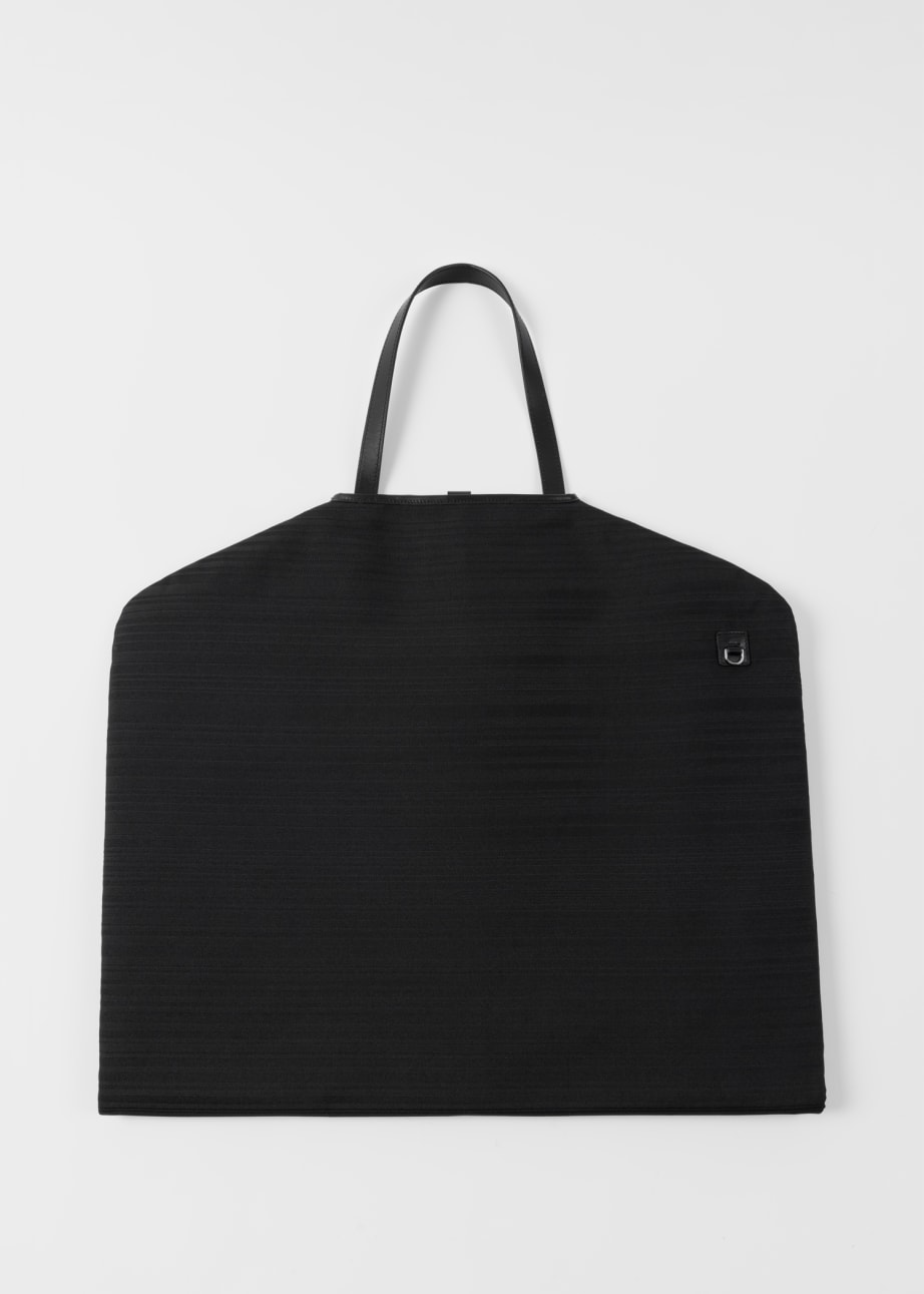 Back View - Black 'Shadow Stripe' Suit Carrier Paul Smith