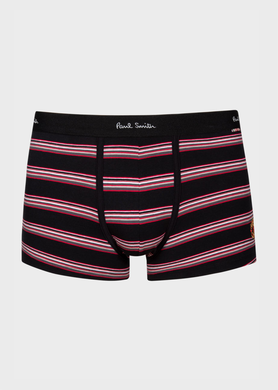 Product View - Men's Black Stripe Manchester United Low-Rise Boxer Briefs by Paul Smith