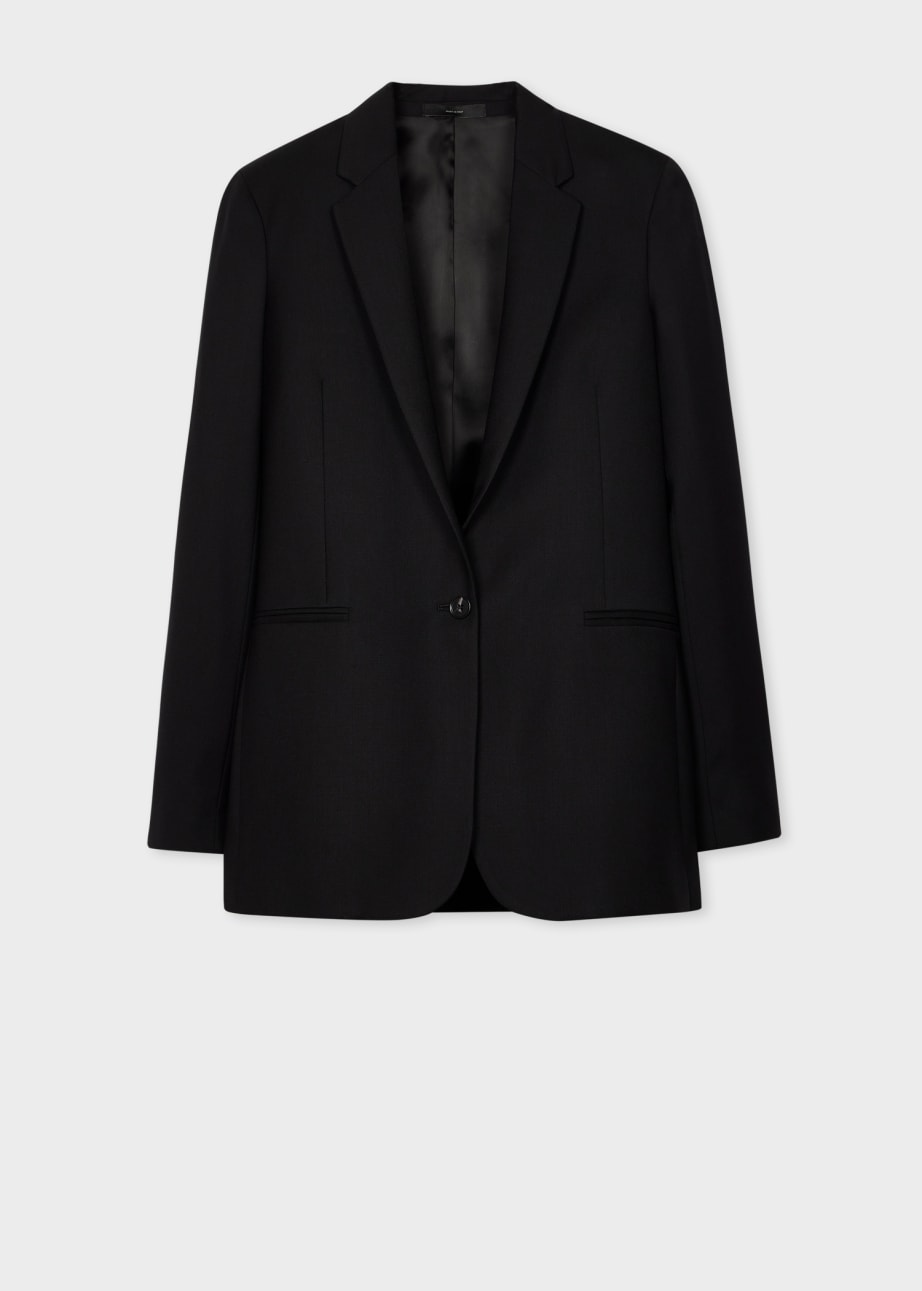 Product View - A Suit To Travel In - Women's Black Wool Travel Blazer by Paul Smith