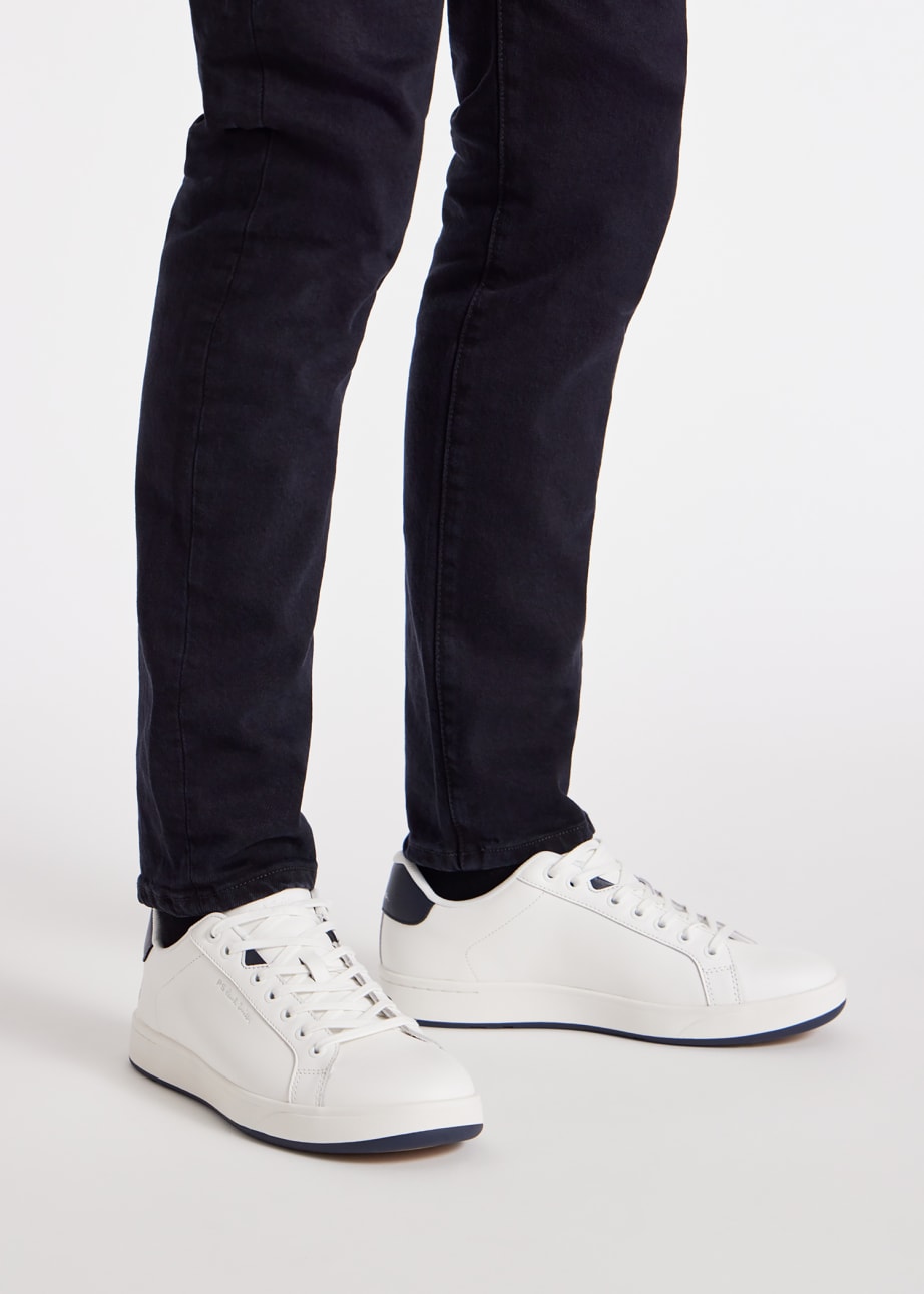 mens white leather trainers