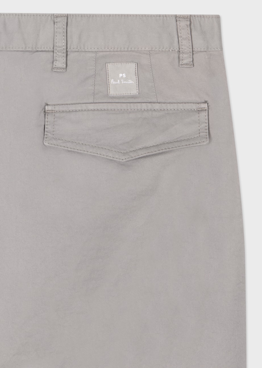 Product View - Tapered-Fit Pale Grey Stretch-Cotton Chinos by Paul Smith