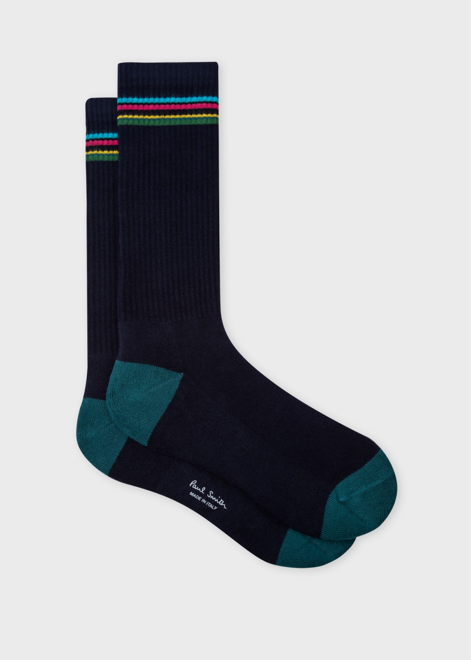 Men's Navy 'Sports Stripe' Socks