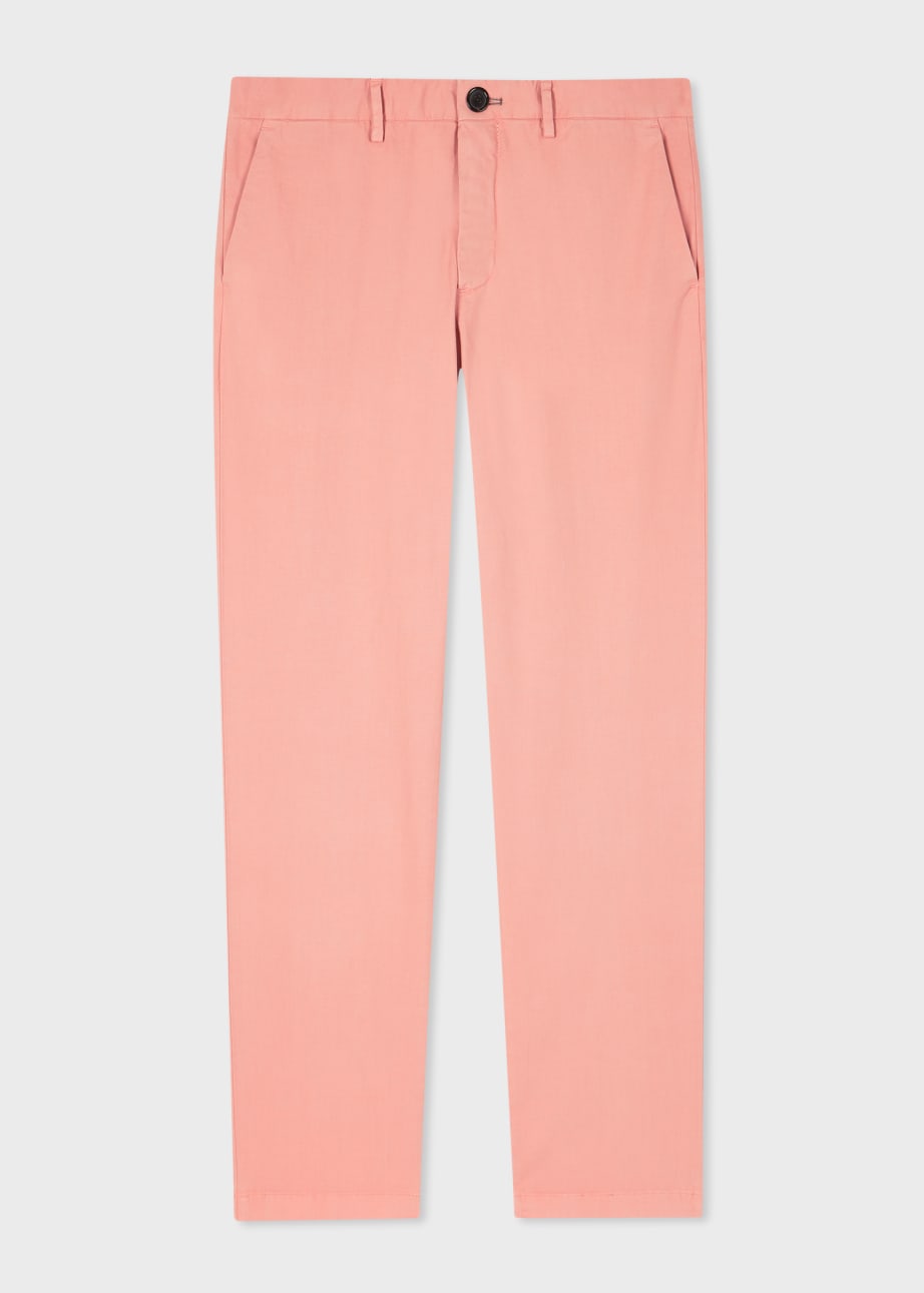 Front View - Pink Mid-Fit Organic-Cotton Blend Chinos Paul Smith